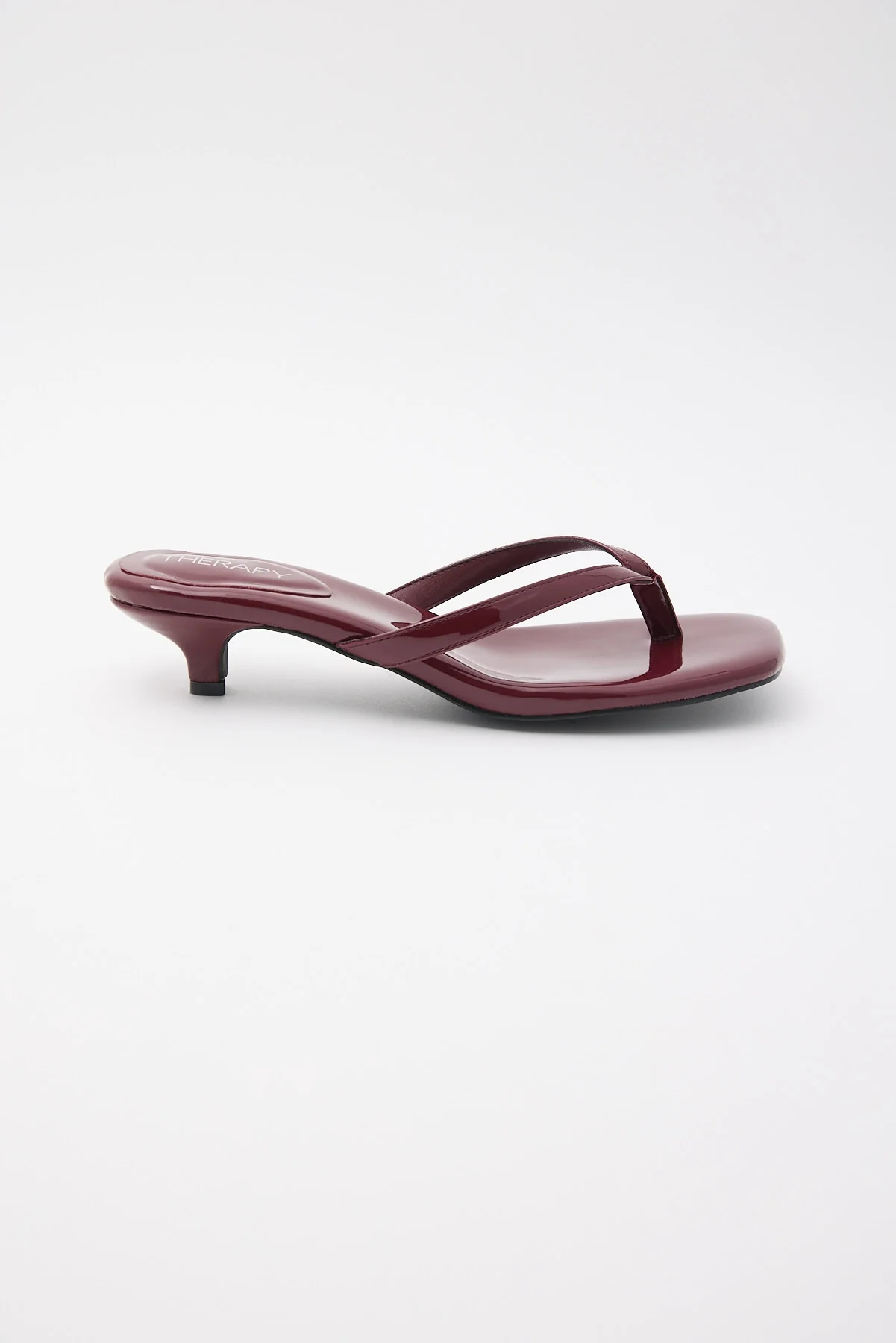 Heatwave Patent Thong Heel Cherry