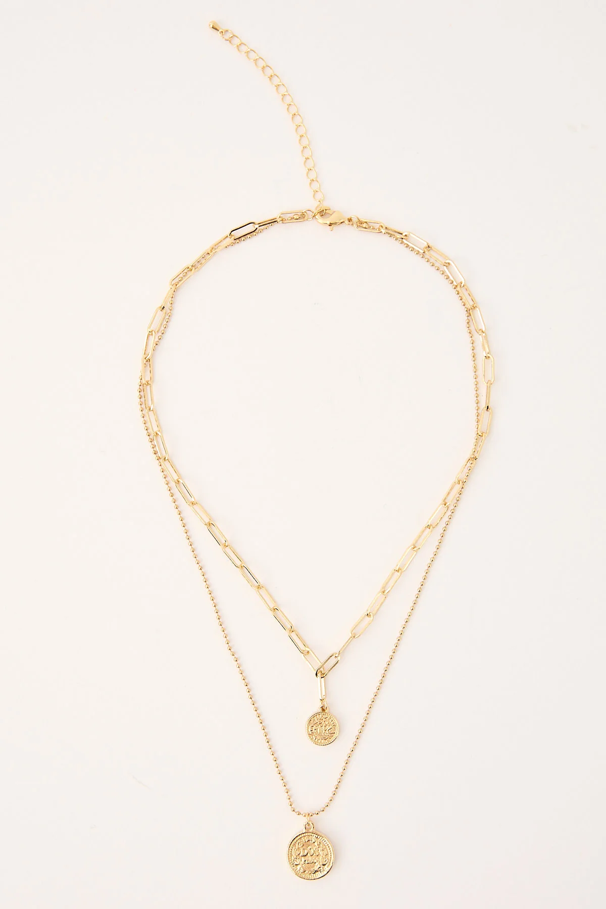 Ashtani Coin Necklace 2 Pack 18K Gold