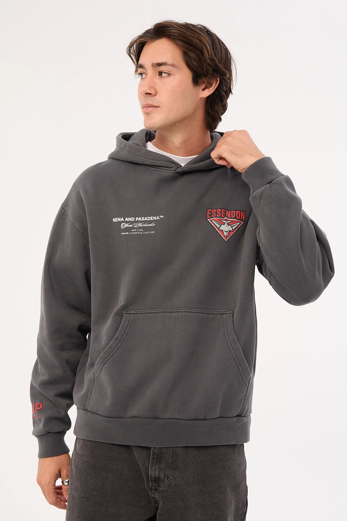 Essendon Vintage Hoodie Pigment Asphalt