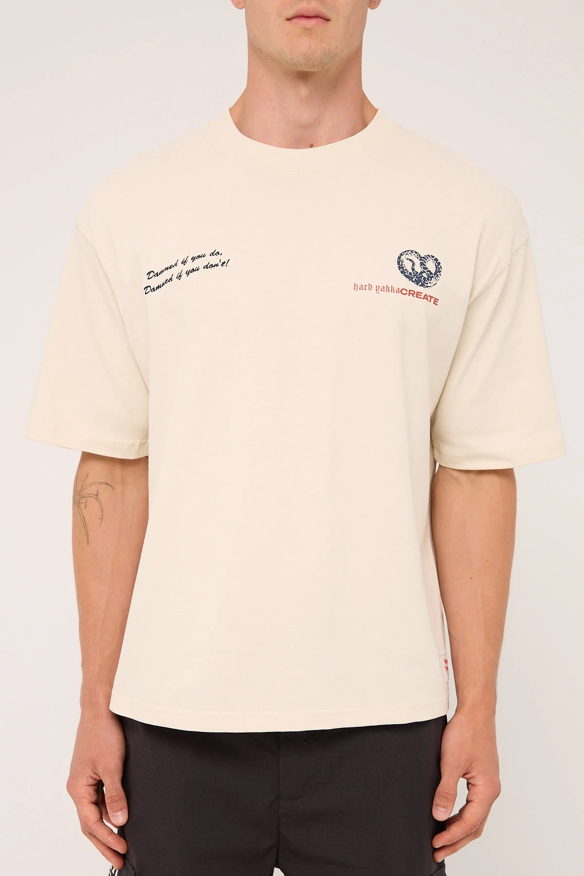 Built Tough Oversize Wide Fit Short Tee Heritage White