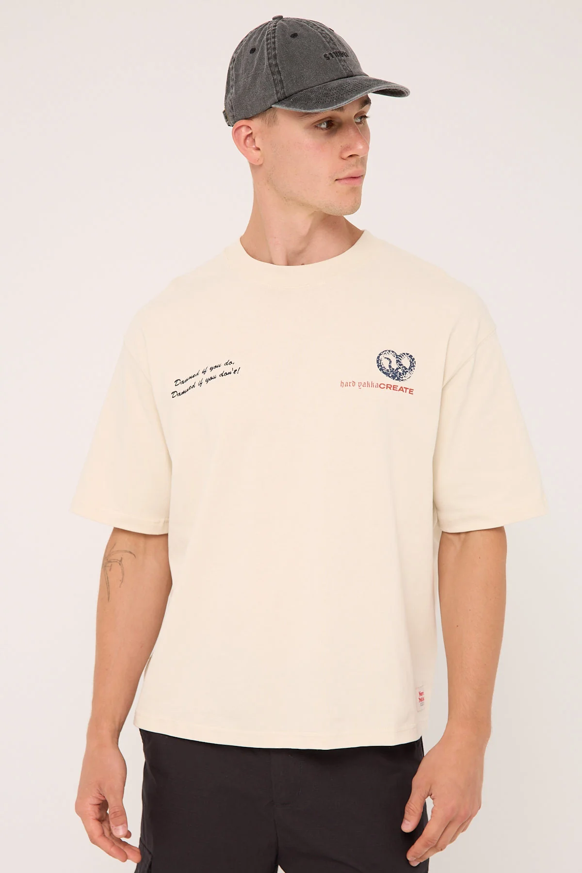 Built Tough Oversize Wide Fit Short Tee Heritage White