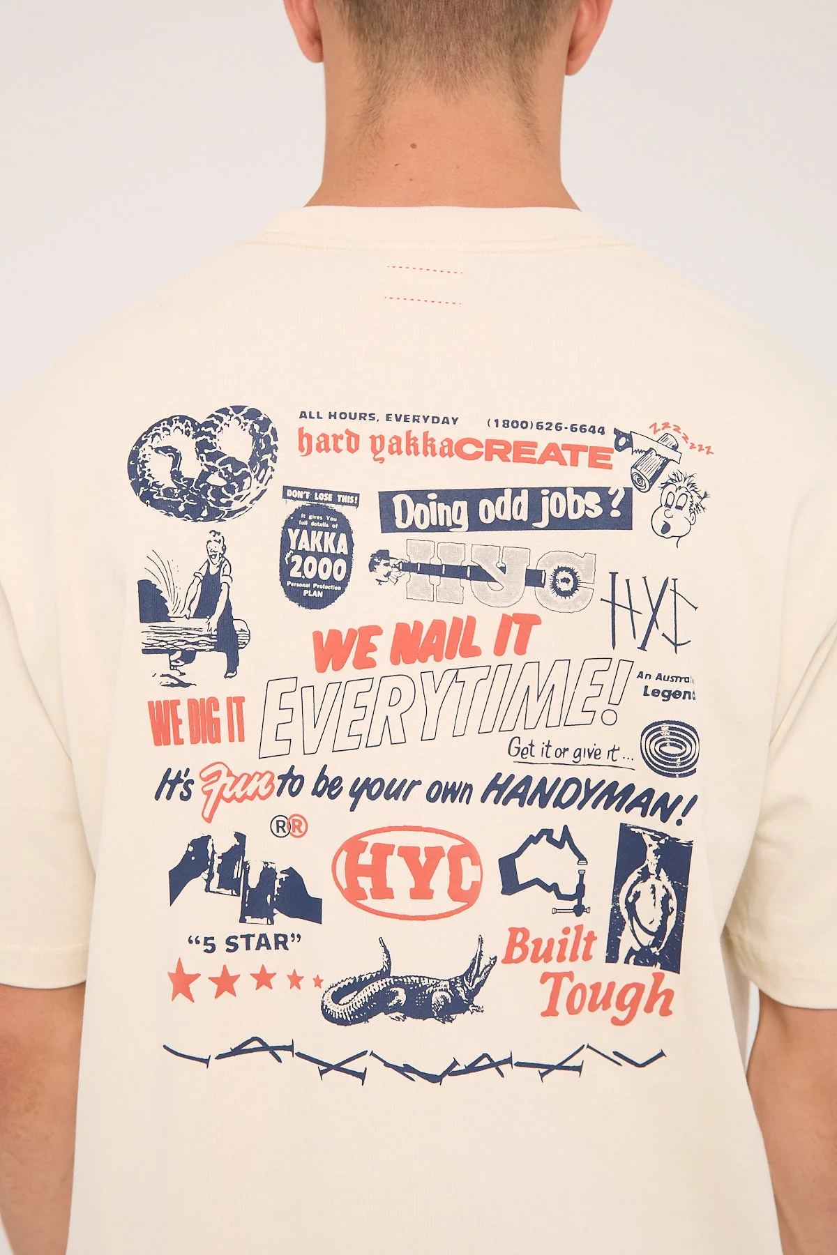 Built Tough Oversize Wide Fit Short Tee Heritage White