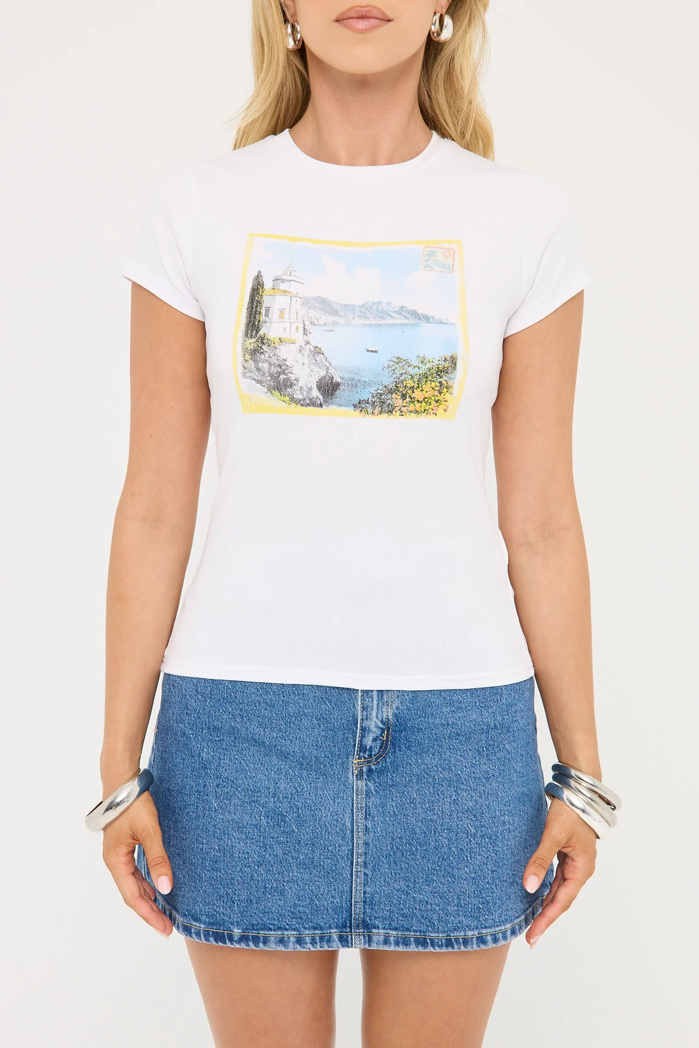 Postcard Baby Tee White 6 Postcard Baby Tee White